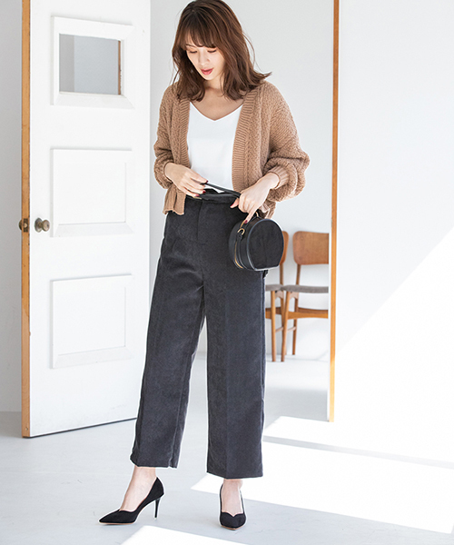 fifth（フィフス）の「ケーブルニットカーディガン（カーディガン/ボレロ・レディース・ブラック/ホワイト/モカ・MEDIUM）」の5枚目の写真