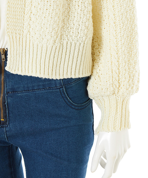 fifth（フィフス）の「ケーブルニットカーディガン（カーディガン/ボレロ・レディース・ブラック/ホワイト/モカ・MEDIUM）」の9枚目の写真