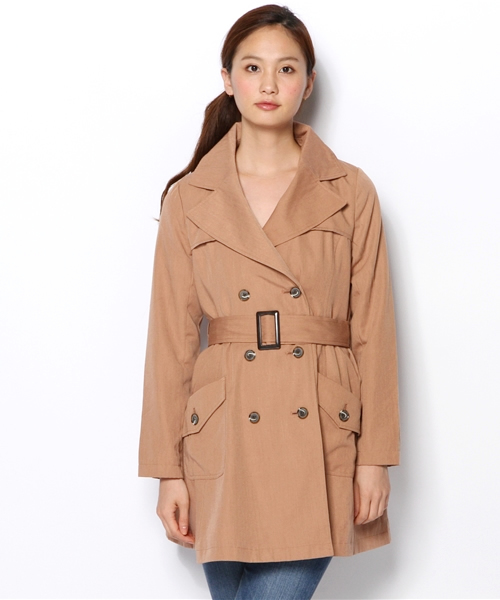 one after another NICE CLAUP（ワンアフターアナザーナイスクラップ）の「【ナイスクラップ】秋のでか衿ﾄﾚﾝﾁ（トレンチコート・レディース・ベージュ/ピンクベージュ/ブラック・FREE）」の4枚目の写真