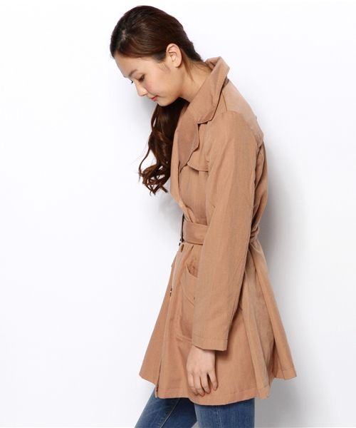 one after another NICE CLAUP（ワンアフターアナザーナイスクラップ）の「【ナイスクラップ】秋のでか衿ﾄﾚﾝﾁ（トレンチコート・レディース・ベージュ/ピンクベージュ/ブラック・FREE）」の5枚目の写真