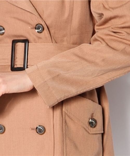 one after another NICE CLAUP（ワンアフターアナザーナイスクラップ）の「【ナイスクラップ】秋のでか衿ﾄﾚﾝﾁ（トレンチコート・レディース・ベージュ/ピンクベージュ/ブラック・FREE）」の10枚目の写真