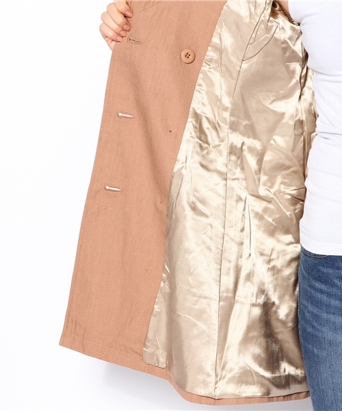 one after another NICE CLAUP（ワンアフターアナザーナイスクラップ）の「【ナイスクラップ】秋のでか衿ﾄﾚﾝﾁ（トレンチコート・レディース・ベージュ/ピンクベージュ/ブラック・FREE）」の12枚目の写真