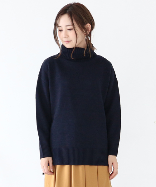 AMERICAN HOLIC(アメリカンホリック)の「・Wool混ニットタートルプルオーバー(ニット/セーター・レディース・チャコールグレー/ネイビー/ピンク/イエロー/アイボリー/その他7・FREE)」の4枚目の写真