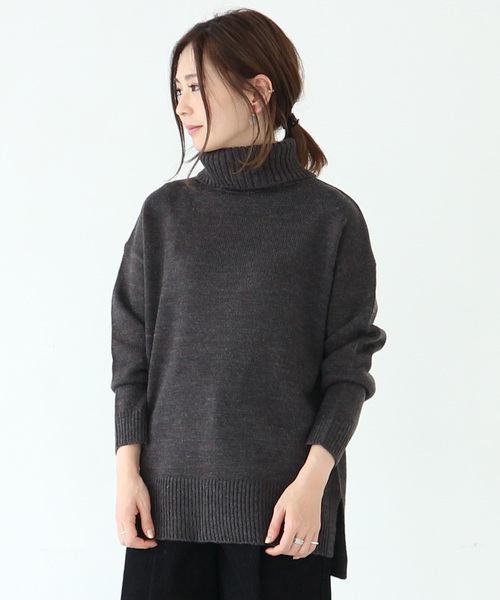 AMERICAN HOLIC(アメリカンホリック)の「・Wool混ニットタートルプルオーバー(ニット/セーター・レディース・チャコールグレー/ネイビー/ピンク/イエロー/アイボリー/その他7・FREE)」の3枚目の写真
