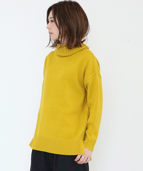 AMERICAN HOLIC(アメリカンホリック)の「・Wool混ニットタートルプルオーバー(ニット/セーター・レディース・チャコールグレー/ネイビー/ピンク/イエロー/アイボリー/その他7・FREE)」の1枚目の写真
