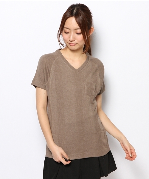 coen(コーエン)の「【1M】コンフォートリブVネック(Tシャツ/カットソー・レディース・ホワイト/ブラック/グレー/ベージュ/レッド/ライトブルー・XX-SMALL/X-SMALL)」の5枚目の写真