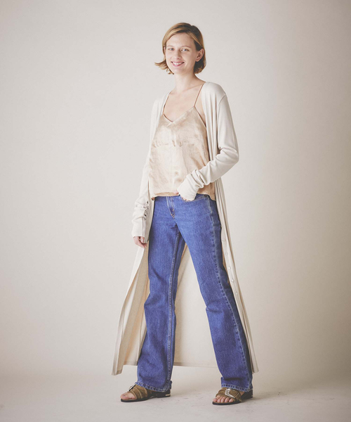 AKTE（アクテ）の「【AKTE】《STUDIOUS別注》ライトロングリブカーディガン 119107060（カーディガン/ボレロ・レディース・ライトグレー/ピンクベージュ/ブラウン/オレンジ・FREE）」の4枚目の写真