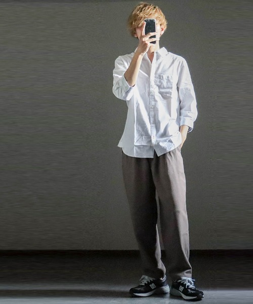 綿麻ストレッチシャツ（シャツ/ブラウス）｜Anytime Songs（エニータイムソングス）