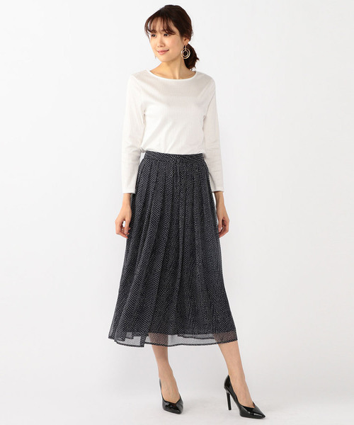 A/C DESIGN BY ALPHA CUBIC（エーシーデザインバイアルファキュービック）の「【WEB＆一部店舗限定】フラワースカート（スカート・レディース・オフホワイト/ネイビー・67/61/64）」の14枚目の写真