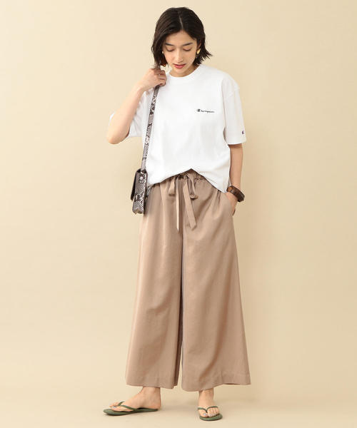 Champion（チャンピオン）の「【別注】＜Champion（チャンピオン）＞∴カラーロゴTシャツ（Tシャツ/カットソー・レディース・ネイビー/ピンク/ターコイズブルー/オフホワイト・LARGE/MEDIUM）」の16枚目の写真