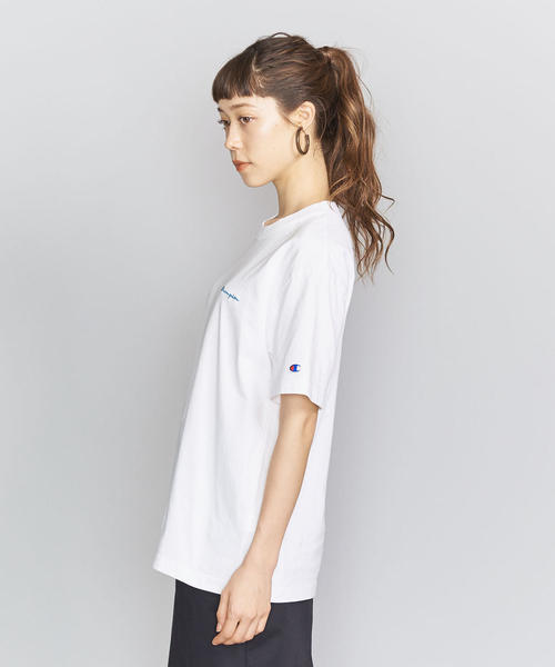 Champion（チャンピオン）の「【別注】＜Champion（チャンピオン）＞∴カラーロゴTシャツ（Tシャツ/カットソー・レディース・ネイビー/ピンク/ターコイズブルー/オフホワイト・LARGE/MEDIUM）」の19枚目の写真