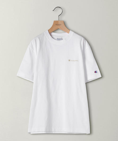 Champion（チャンピオン）の「【別注】＜Champion（チャンピオン）＞∴カラーロゴTシャツ（Tシャツ/カットソー・レディース・ネイビー/ピンク/ターコイズブルー/オフホワイト・LARGE/MEDIUM）」の21枚目の写真