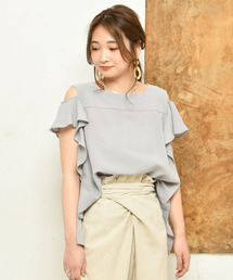 DouDou | 肩フリルブラウス(Tシャツ/カットソー)