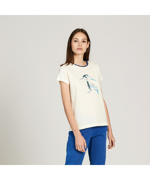 AIGLE（エーグル）の「ガウイ（Tシャツ/カットソー・レディース・ライトブルー/ホワイト・LARGE/MEDIUM/SMALL）」の2枚目の写真