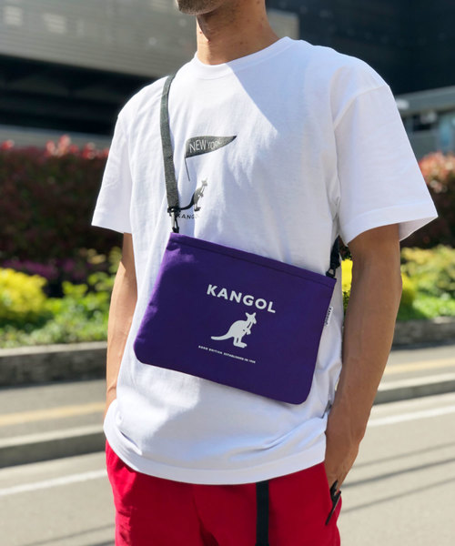 KANGOL(カンゴール)の「【KANGOL / カンゴール】 プリントサコッシュ(ショルダーバッグ・レディース・ホワイト/ベージュ/オレンジ/ブラック×グレー/ブラック×ホワイト/パープル・FREE)」の5枚目の写真