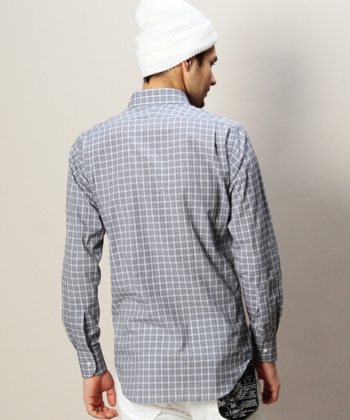 BEAUTY&YOUTH UNITED ARROWS（ビューティーアンドユースユナイテッドアローズ）の「BY Dｒess グレー/スケール チェック ワイドカラーシャツ（シャツ/ブラウス・メンズ・グレー・39cm/40cm/38cm/37cm）」の6枚目の写真