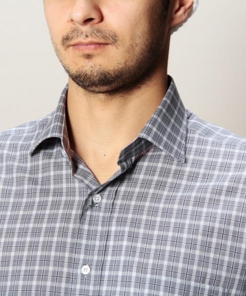 BEAUTY&YOUTH UNITED ARROWS（ビューティーアンドユースユナイテッドアローズ）の「BY Dｒess グレー/スケール チェック ワイドカラーシャツ（シャツ/ブラウス・メンズ・グレー・39cm/40cm/38cm/37cm）」の7枚目の写真