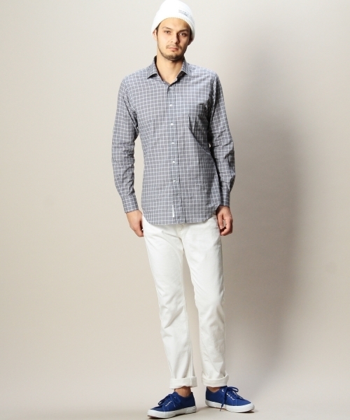 BEAUTY&YOUTH UNITED ARROWS（ビューティーアンドユースユナイテッドアローズ）の「BY Dｒess グレー/スケール チェック ワイドカラーシャツ（シャツ/ブラウス・メンズ・グレー・39cm/40cm/38cm/37cm）」の3枚目の写真