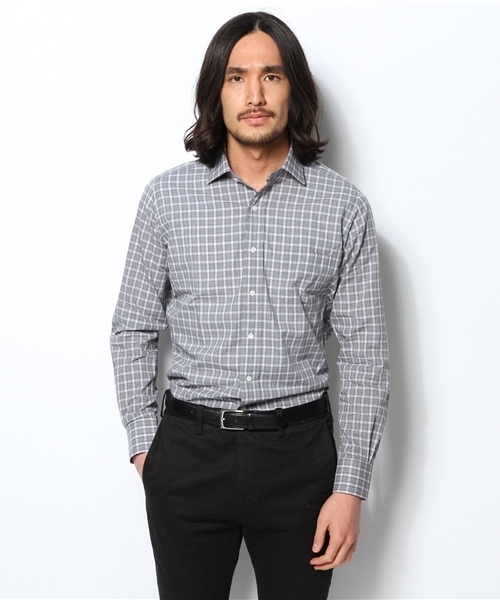 BEAUTY&YOUTH UNITED ARROWS（ビューティーアンドユースユナイテッドアローズ）の「BY Dｒess グレー/スケール チェック ワイドカラーシャツ（シャツ/ブラウス・メンズ・グレー・39cm/40cm/38cm/37cm）」の2枚目の写真