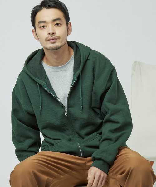 GILDAN(ギルダン)の「ギルダン USAオーバーサイズ ロングスリーブ フルジップ パーカー(パーカー・メンズ・ホワイト/ブラック/パープル/ネイビー/グレー/グリーン系その他/マルーン・M/L/XL)」の5枚目の写真