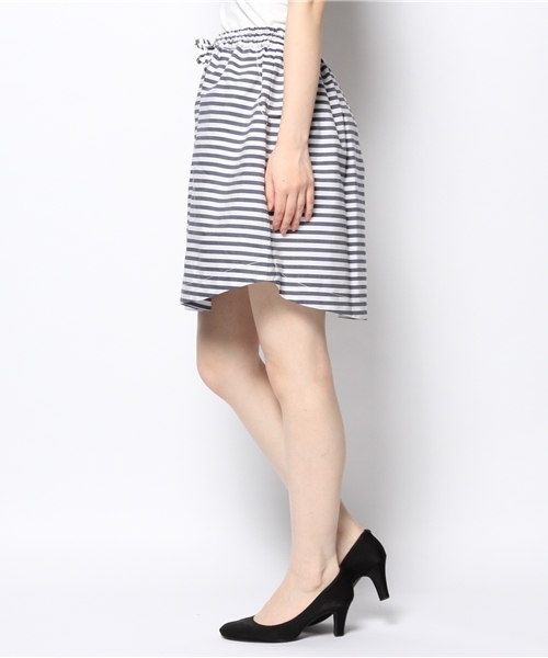 MYSELF ABAHOUSE（マイセルフアバハウス）の「ボーダーギャザースカート（スカート・レディース・ホワイト/ブルー/ネイビー・FREE）」の4枚目の写真