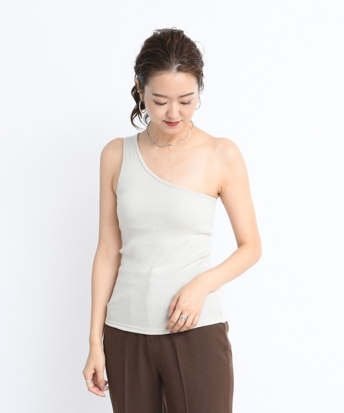 DouDou（ドゥドゥ）の「ソフトリブカップ付ワンショル（Tシャツ/カットソー・レディース・キャメル/ライトベージュ/グレイッシュベージュ・FREE）」の6枚目の写真