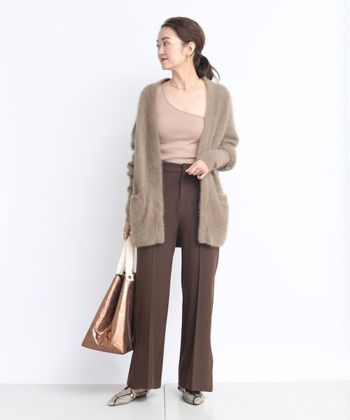 DouDou（ドゥドゥ）の「ソフトリブカップ付ワンショル（Tシャツ/カットソー・レディース・キャメル/ライトベージュ/グレイッシュベージュ・FREE）」の10枚目の写真