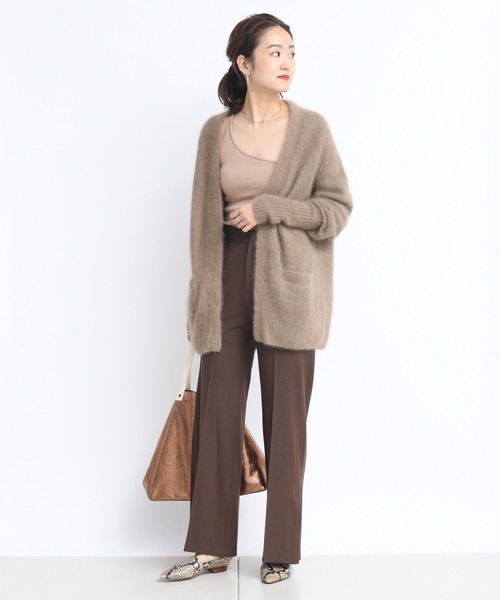 DouDou（ドゥドゥ）の「ソフトリブカップ付ワンショル（Tシャツ/カットソー・レディース・キャメル/ライトベージュ/グレイッシュベージュ・FREE）」の18枚目の写真