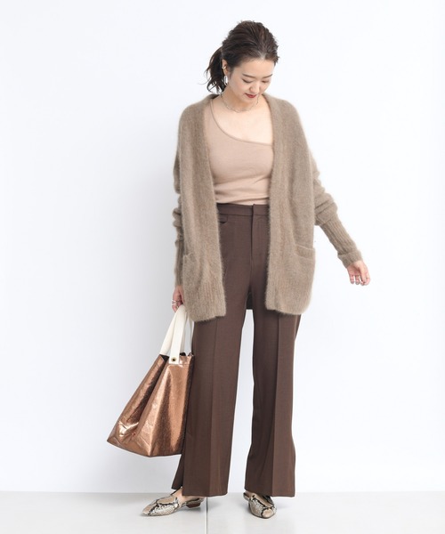 DouDou（ドゥドゥ）の「ソフトリブカップ付ワンショル（Tシャツ/カットソー・レディース・キャメル/ライトベージュ/グレイッシュベージュ・FREE）」の19枚目の写真