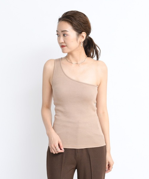 DouDou（ドゥドゥ）の「ソフトリブカップ付ワンショル（Tシャツ/カットソー・レディース・キャメル/ライトベージュ/グレイッシュベージュ・FREE）」の14枚目の写真