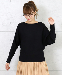 n'ee-ne | ボーダーリブボートネックドルマンスリーブ(ニット/セーター)