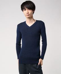 【REQUEST】 2重臼リブ編み Vネック ニット