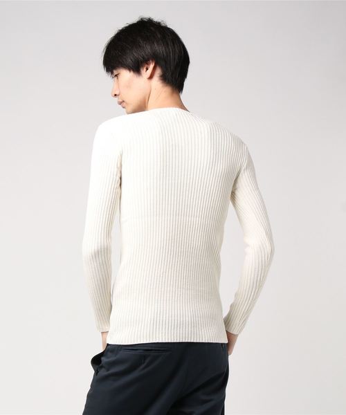 Request(リクエスト)の「【REQUEST】 2重臼リブ編み Vネック ニット(ニット/セーター・メンズ・ホワイト/ブラック/トップグレー/ネイビー/ボルドー・1/2/3)」の7枚目の写真