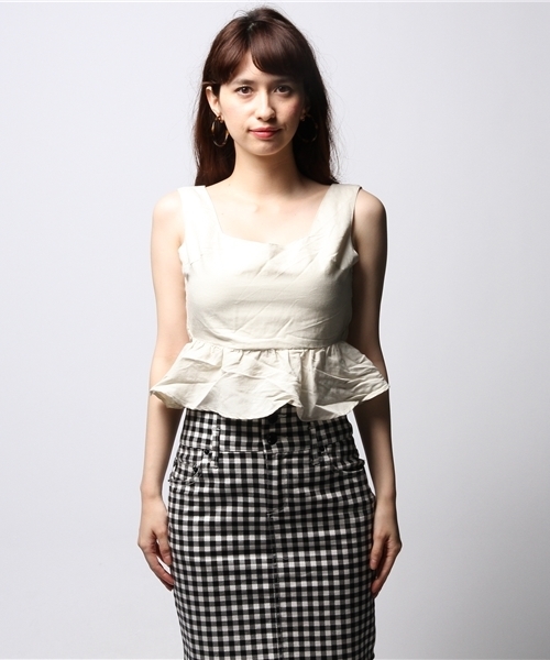ROSE BUD（ローズバッド）の「LBL-14153 BACK RIBBON BUSTIER（その他トップス・レディース・ホワイト/マスタード/ネイビー・ONE SIZE）」の4枚目の写真