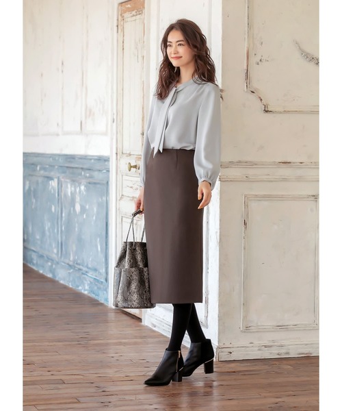STYLE DELI(スタイルデリ)の「【腰周りゆったり】厚地ポンチ72cmペンシルスカートC(スカート・レディース・ホワイト系その他/ブラック/ブラウン系その他・SMALL/MEDIUM)」の7枚目の写真