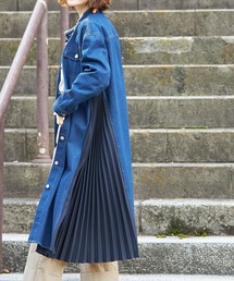 &. NOSTALGIA | サイドプリーツデニムロングコート(デニムジャケット)