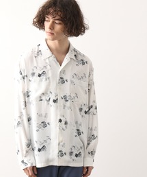 JUNRED | 【ダークフラワー】ローズモチーフドレープオープンカラーシャツ(シャツ/ブラウス)