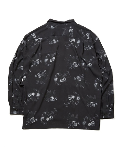JUNRED（ジュンレッド）の「【ダークフラワー】ローズモチーフドレープオープンカラーシャツ（シャツ/ブラウス・メンズ・ホワイト/ブラック・S/M/L）」の8枚目の写真