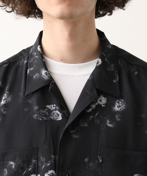 JUNRED（ジュンレッド）の「【ダークフラワー】ローズモチーフドレープオープンカラーシャツ（シャツ/ブラウス・メンズ・ホワイト/ブラック・S/M/L）」の13枚目の写真