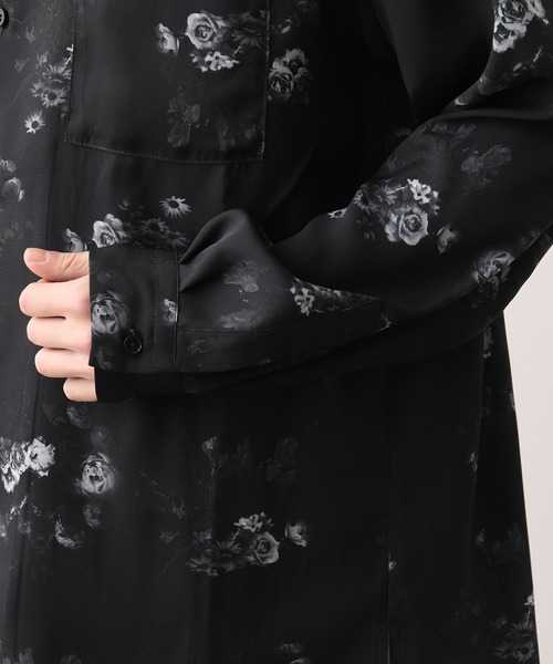 JUNRED（ジュンレッド）の「【ダークフラワー】ローズモチーフドレープオープンカラーシャツ（シャツ/ブラウス・メンズ・ホワイト/ブラック・S/M/L）」の12枚目の写真