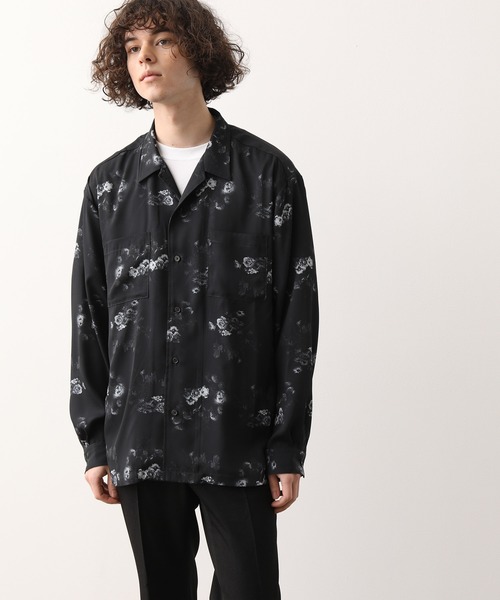 JUNRED（ジュンレッド）の「【ダークフラワー】ローズモチーフドレープオープンカラーシャツ（シャツ/ブラウス・メンズ・ホワイト/ブラック・S/M/L）」の17枚目の写真