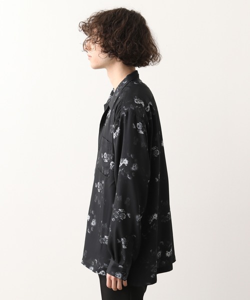 JUNRED（ジュンレッド）の「【ダークフラワー】ローズモチーフドレープオープンカラーシャツ（シャツ/ブラウス・メンズ・ホワイト/ブラック・S/M/L）」の15枚目の写真