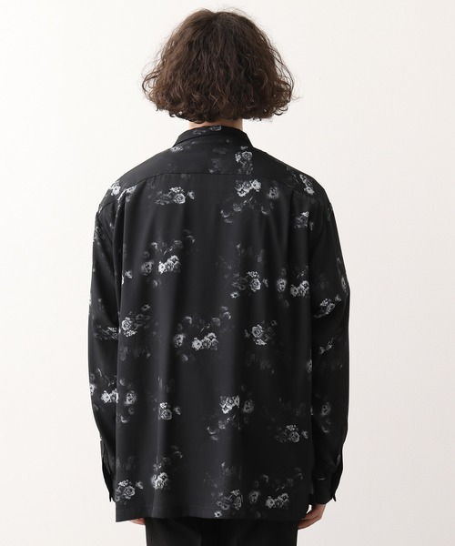 JUNRED（ジュンレッド）の「【ダークフラワー】ローズモチーフドレープオープンカラーシャツ（シャツ/ブラウス・メンズ・ホワイト/ブラック・S/M/L）」の14枚目の写真