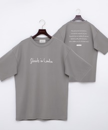 EMMA CLOTHES | ポンチローマ オーバーサイズ メッセージプリントデザインカットソー 1/2 sleeve(EMMA CLOTHES)(Tシャツ/カットソー)