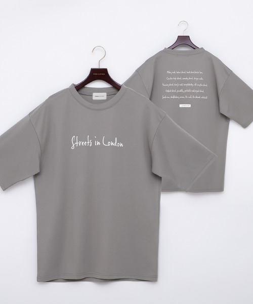 EMMA CLOTHES（エマクローズ）の「ポンチローマ オーバーサイズ メッセージプリントデザインカットソー 1/2 sleeve(EMMA CLOTHES)（Tシャツ/カットソー・メンズ・ブラック/オフホワイト/パープル系その他/グレー系その他2・M/L）」の3枚目の写真