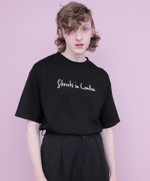 EMMA CLOTHES（エマクローズ）の「ポンチローマ オーバーサイズ メッセージプリントデザインカットソー 1/2 sleeve(EMMA CLOTHES)（Tシャツ/カットソー・メンズ・ブラック/オフホワイト/パープル系その他/グレー系その他2・M/L）」の13枚目の写真