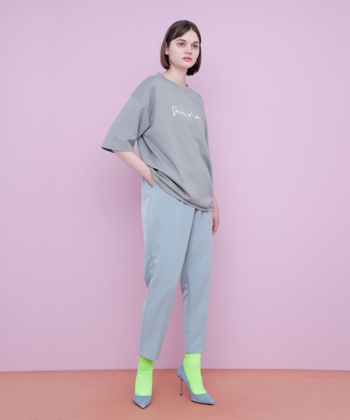 EMMA CLOTHES（エマクローズ）の「ポンチローマ オーバーサイズ メッセージプリントデザインカットソー 1/2 sleeve(EMMA CLOTHES)（Tシャツ/カットソー・メンズ・ブラック/オフホワイト/パープル系その他/グレー系その他2・M/L）」の19枚目の写真