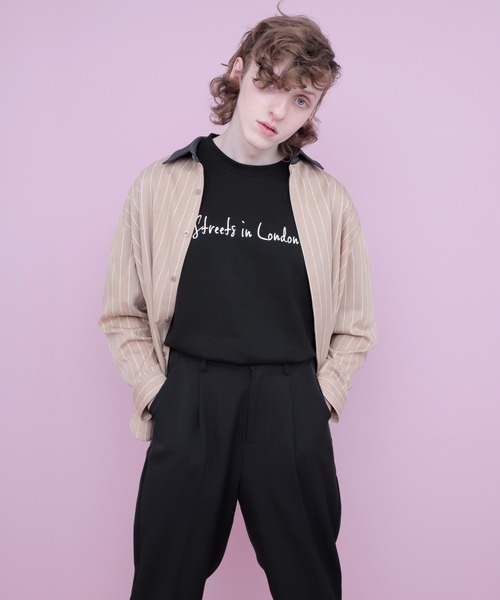 EMMA CLOTHES（エマクローズ）の「ポンチローマ オーバーサイズ メッセージプリントデザインカットソー 1/2 sleeve(EMMA CLOTHES)（Tシャツ/カットソー・メンズ・ブラック/オフホワイト/パープル系その他/グレー系その他2・M/L）」の12枚目の写真