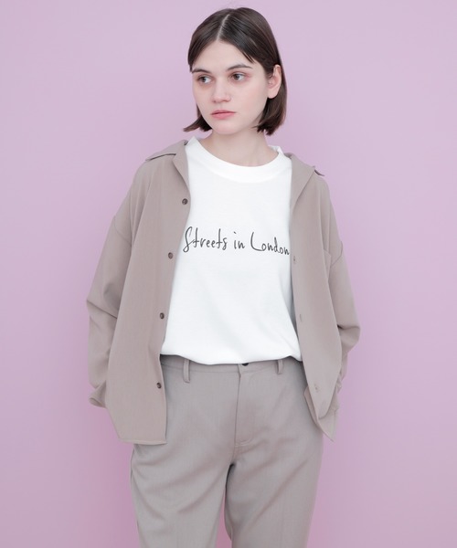 EMMA CLOTHES（エマクローズ）の「ポンチローマ オーバーサイズ メッセージプリントデザインカットソー 1/2 sleeve(EMMA CLOTHES)（Tシャツ/カットソー・メンズ・ブラック/オフホワイト/パープル系その他/グレー系その他2・M/L）」の11枚目の写真