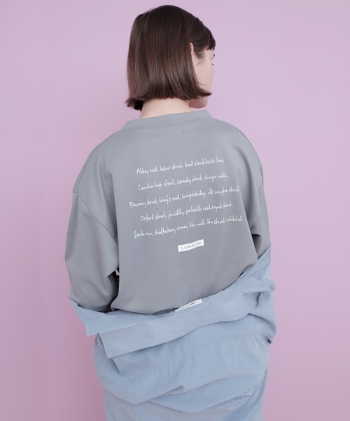 EMMA CLOTHES（エマクローズ）の「ポンチローマ オーバーサイズ メッセージプリントデザインカットソー 1/2 sleeve(EMMA CLOTHES)（Tシャツ/カットソー・メンズ・ブラック/オフホワイト/パープル系その他/グレー系その他2・M/L）」の17枚目の写真